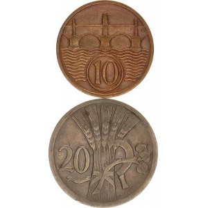 Údobí let 1918-1938, 20 hal. 1926; +10 hal. 1938 2 ks