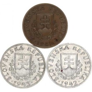 Slovensko (1939-1945), 20 hal. 1940 Cu, +1942, 1943 Al 3 ks