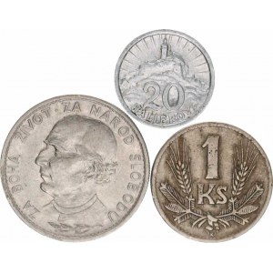 Slovensko (1939-1945), 20 hal. 1942 Al; +1 KS 1940 +5 KS 1939 3 ks