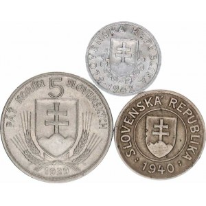 Slovensko (1939-1945), 20 hal. 1942 Al; +1 KS 1940 +5 KS 1939 3 ks