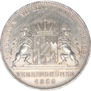 Bavorsko, Maximilian II. (1848-1864), 2 Tolar (3-1/2 Gulden) 1856 - dva gryfové nesoucí erb KM 837