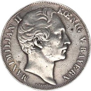 Bavorsko, Maximilian II. (1848-1864), 2 Gulden 1855 - typ s erbem KM 446 21,057 g