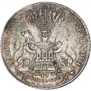 Hamburg, 48 Schilling 1763 OHK - s tit. Františka KM 417,3 28,97