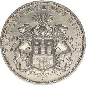 Hamburg, 3 Mark 1909 J KM 296
