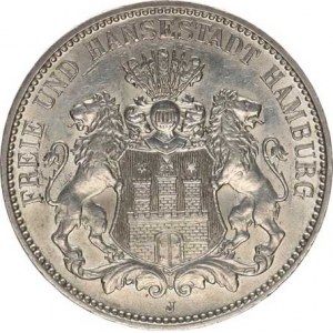 Hamburg, 3 Mark 1913 J KM 296, tém.