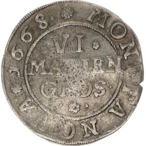 Hameln - mesto, VI Mariengroschen (1/6 thaler) 1668 RR