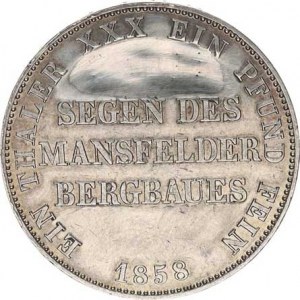 Prusko, Friedrich Wilhelm IV.(1840-1861), Tolar výtěžkový 1858 A KM 472, v rv. opraven po sponě