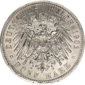 Prusko, Wilhelm II. (1888-1918), 5 Mark 1901 A - 200 let království KM 526, zc. nep. hr.
