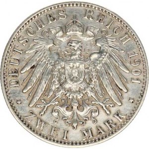 Prusko, Wilhelm II. (1888-1918), 2 Mark 1901 A - 200 let království Y. 128; KM 525