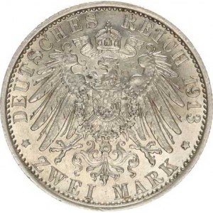 Prusko, Wilhelm II. (1888-1918), 2 Mark 1913 A - 25. výročí vlády KM 533