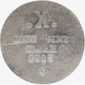 Sasko-Weimar-Eisenach, Carl August (1775-1828), Tolar 1813 LS Cr. 75; KM 168 RR 27,995 g