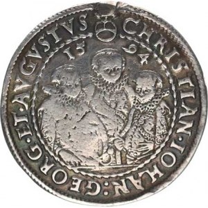 Sasko, Christ.II.,Joh.Georg I.,August (1591-1611), 1/2 Tolar 1594 HB, Drážďany-Biener opis: FRACES.