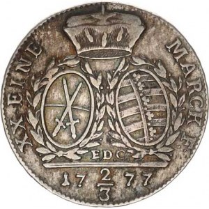 Sasko, Friedrich August III.(1763-1806), 2/3 tolaru 1777 EDC KM 991 13,733 g