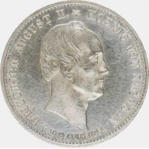 Saxony, Friedrich August II. (1836-1854), Tolar 1854 F - death certificate SEGEN DES BERGBAUS Cr. 237a