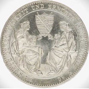 Saxony, Friedrich August II. (1836-1854), Tolar 1854 F - death certificate SEGEN DES BERGBAUS Cr. 237a