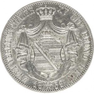 Sasko, Johann (1854-1873), 2 Tolar spolkový 1859 F KM 1195 36,978 g