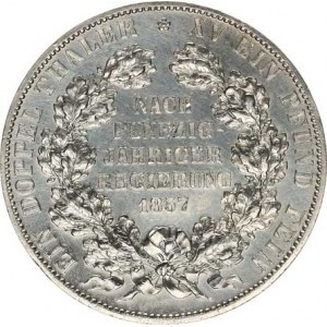 Schaumburg - Lippe, Georg Wilhelm (1787-1860), 2 Tolar 1857 B - 50. výročí vlády R KM 38 37,077 g