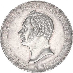 Schwarzburg-Rudolastadt, Friedrich Gunther(1807-1867), 2 Tolar spolkový 1845 R 37,188 g, dr. rys.
