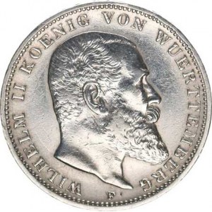 Württemberg, Wilhelm II. (1891-1918), 3 Mark 1910 F KM 635