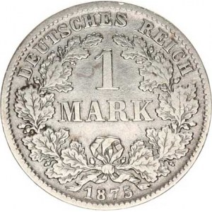 Německo, drobné ražby císařství, 1 Mark 1875 D, tém.