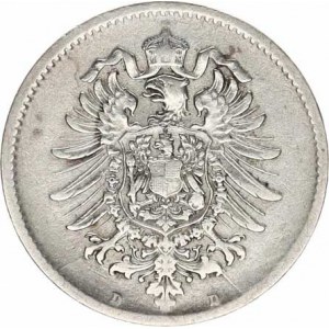Německo, drobné ražby císařství, 1 Mark 1875 D, tém.