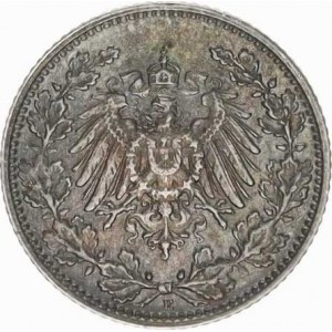 Německo, drobné ražby císařství, 1/2 Mark 1918 E R