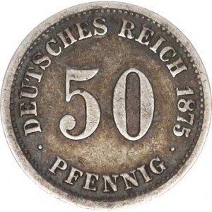 Německo, drobné ražby císařství, 50 Pfennig 1875 D