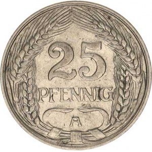Německo, drobné ražby císařství, 25 Pfennig 1911 A KM 18