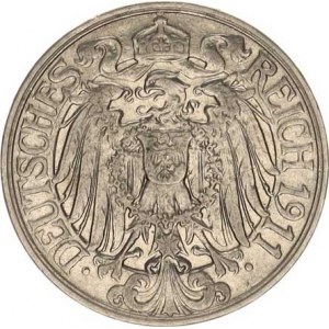 Německo, drobné ražby císařství, 25 Pfennig 1911 A KM 18