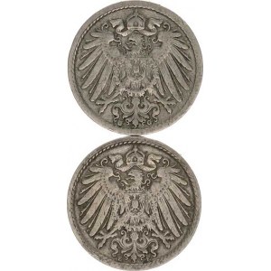 Německo, drobné ražby císařství, 5 Pfennig 1901 E, 1902 G R 2 ks