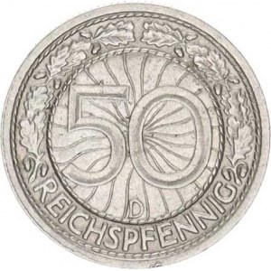 Výmarská republika (1918-1933), 50 Rpf. 1935 D KM 49, tmavý flíček
