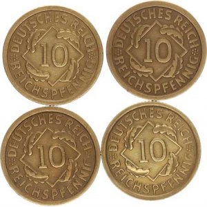 Výmarská republika (1918-1933), 10 Rpf. 1925 F, 1926 A, 1934 A, 1935 E 4 ks