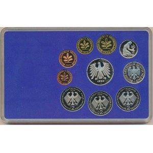 Německo - BRD (1949-), Ročníková sada mincí 1992 minc. J (1, 2, 5, 10, 50 Pf., 1, 5,