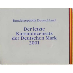 Německo - BRD (1949-), Ročníková sada mincí 2001 minc. D (1, 2, 5, 10, 50 Pf., 1, 5,