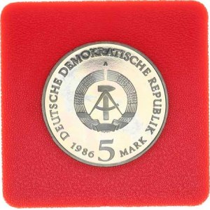 Německo - DDR (1949-1990), 5 M 1986 A - Postupim, Nový zámek KM 111 +certifikát