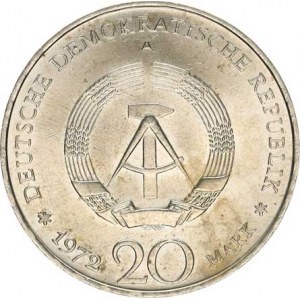 Německo - DDR (1949-1990), 20 M 1972 A - Wilhelm Pieck KM 42