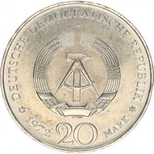 Německo - DDR (1949-1990), 20 M 1972 A - Friedrich v.Schiller KM 40