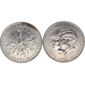 Anglie, Alžběta II. (1952-2022), 25 New pence 1981 - svatba prince Charlese a Lady Diany KM 925