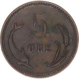 Dánsko, Christian IX.(1863-1906), 5 Ore 1906 VBP KM 794.2, dr. vada stř. v Av.