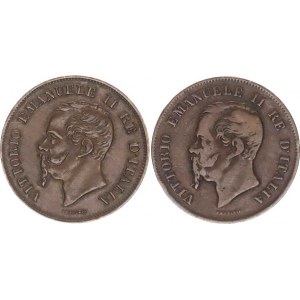 Itálie, Vittorio Emanuele II.(1861-1878), 5 Centesimi 1861 N (Neapol); 1861 M (Milán) 2 ks