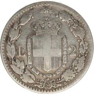 Itálie, Umberto I. (1878-1900), 2 Lire 1881 R KM 23 Ag 835 10 g