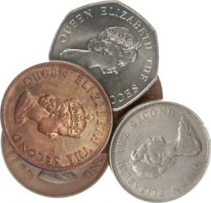 Jersey, 50 pence 1981; +10 New Pence 1968; +1/12 Scellino 1960, 1964, 196
