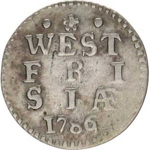 Nizozemí - West Friesland, 2 Stuivers 1786 KM 106; Ver. 75.4 +starý podlož. štítek