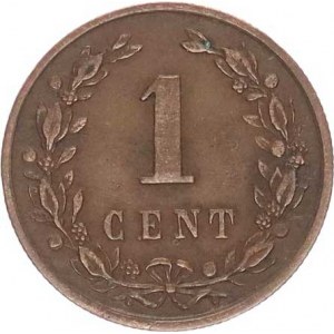 Nizozemí, Wilhelmina I.(1890-1948), 1 Cent 1897 R KM 107, 2x hr.