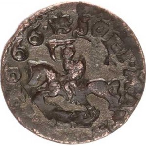 Polsko, Jan Kazimír (1649-1668), Solidus litevský 1666 KP, Wilno, Kirszenstein Zag. 532; Ko