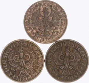 Poland, (1923-1939), 2 Grosze 1928. 1937, 1938 