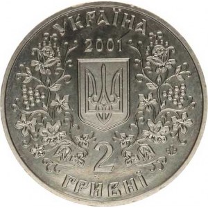 Ukrajina, 2 Grivni 2001 - M. Dragomanov KM 149 NiAg kapsle