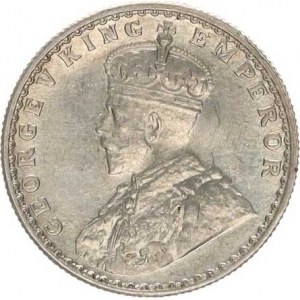 Britská Indie, 1/2 Rupee 1918 (b), Bombay KM 522 Ag 917 5,83 g