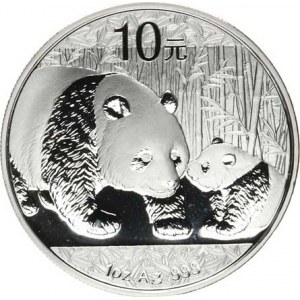 Čínska ľudová republika, 10. juan 2011 - Panda s mláďaťom / Chrám KM 1980 Ag 9