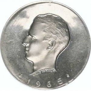 Belgie, Baudouin I. 1965, hlava krále zleva, datace / 1000 let ražení min